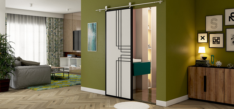 sliding bathroom door installation in Carson